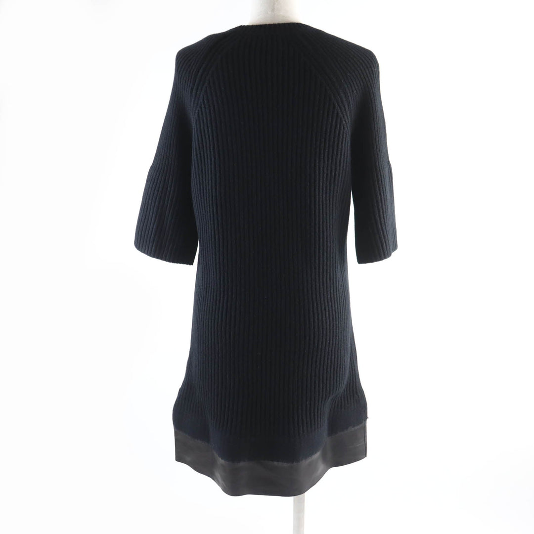 MONCLER one piece Main: 70% wool, Main: 30% cashmere, Part: Sheepskin black Women S Used Authentic