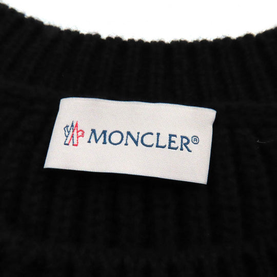 MONCLER one piece Main: 70% wool, Main: 30% cashmere, Part: Sheepskin black Women S Used Authentic