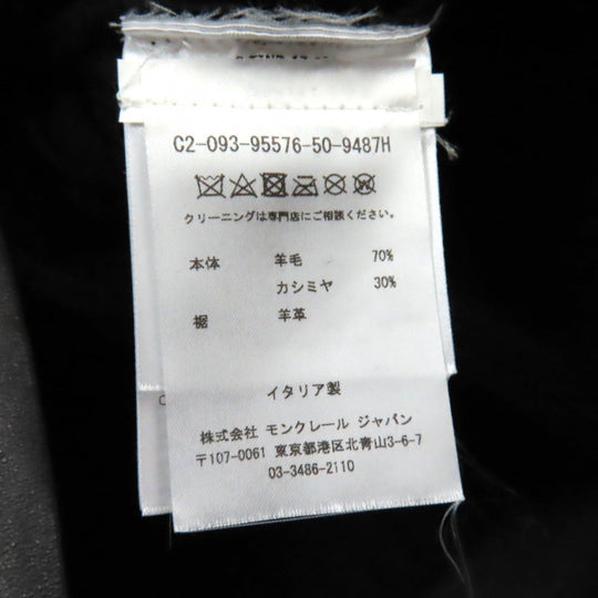 MONCLER one piece Main: 70% wool, Main: 30% cashmere, Part: Sheepskin black Women S Used Authentic