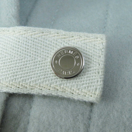 HERMES coat Outer: 100% cashmere, Part: 100% cotton Light blue Women 38 Used Authentic