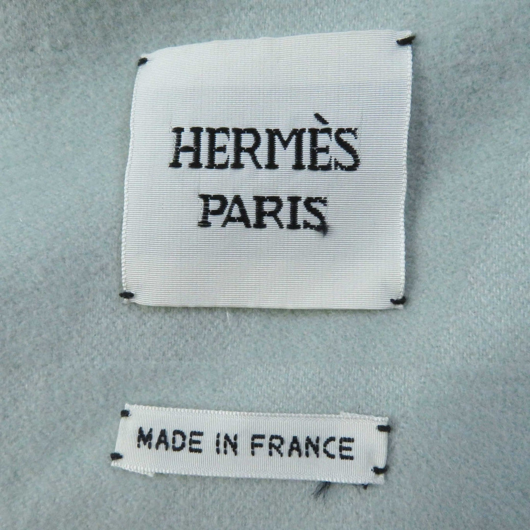 HERMES coat Outer: 100% cashmere, Part: 100% cotton Light blue Women 38 Used Authentic