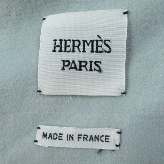 HERMES coat Outer: 100% cashmere, Part: 100% cotton Light blue Women 38 Used Authentic