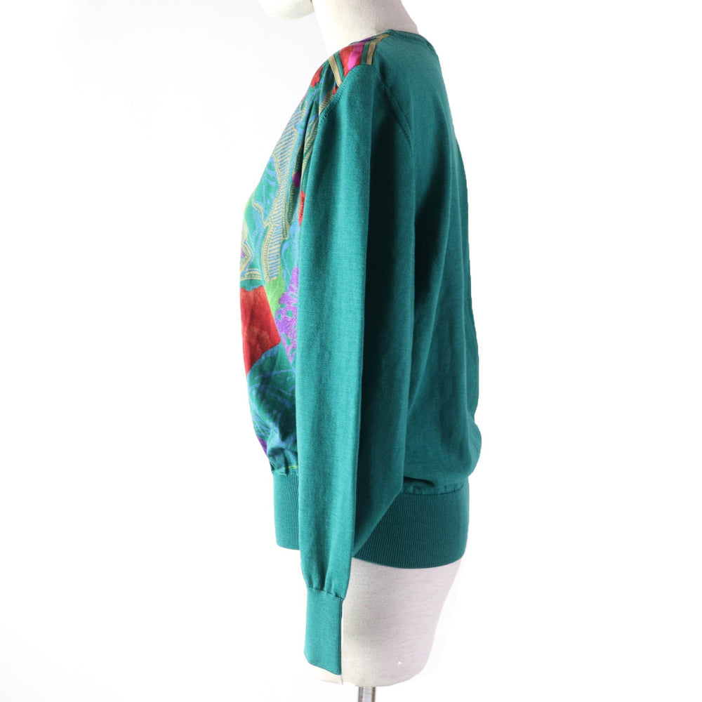 LEONARD FASHION knit Main: 60% wool, Main: 40% silk, Part: 100% wool green Women M Used Authentic