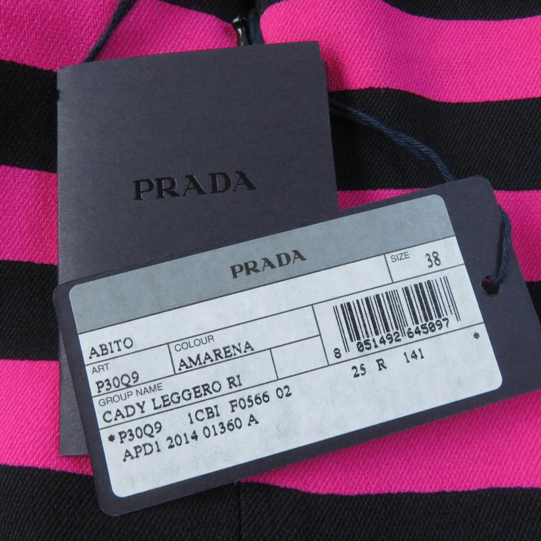 PRADA one piece Main: 100% rayon, Lining: 60% cupra, Lining: 40% silk Pink black Women 38 Used Authentic