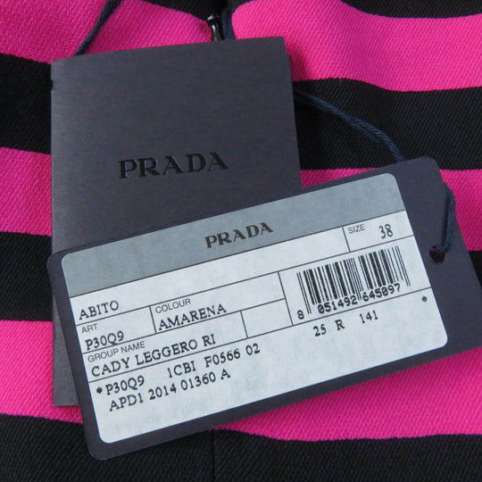 PRADA one piece Main: 100% rayon, Lining: 60% cupra, Lining: 40% silk Pink black Women 38 Used Authentic