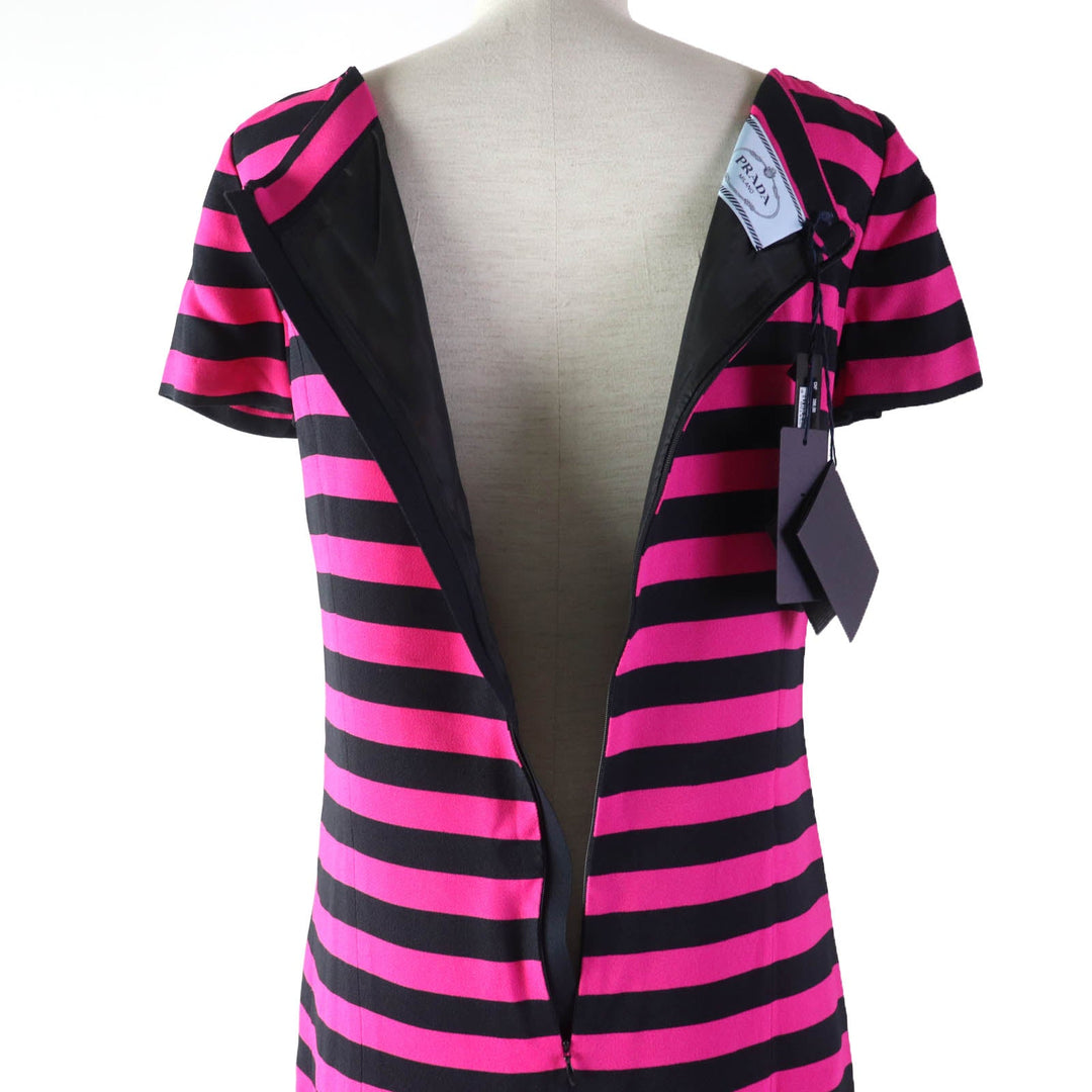 PRADA one piece Main: 100% rayon, Lining: 60% cupra, Lining: 40% silk Pink black Women 38 Used Authentic