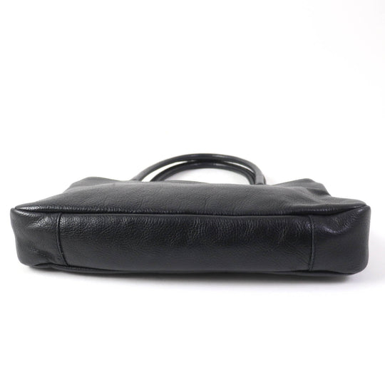 IL BISONTE Handbag leather black Women Used Authentic
