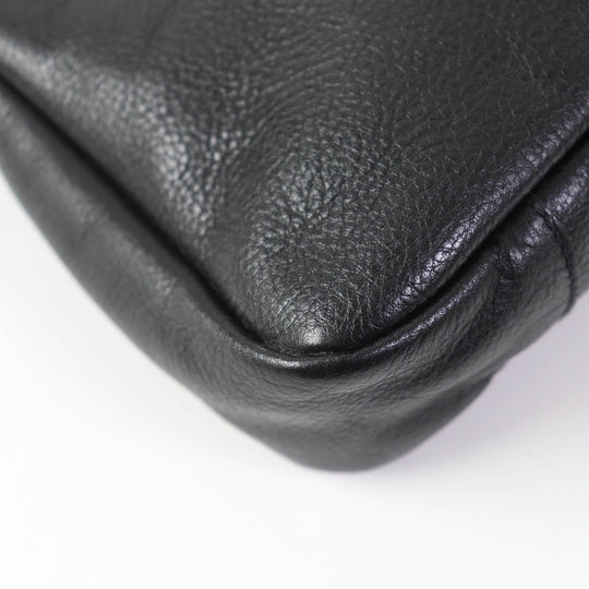 IL BISONTE Handbag leather black Women Used Authentic