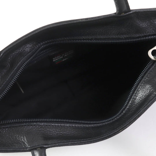 IL BISONTE Handbag leather black Women Used Authentic