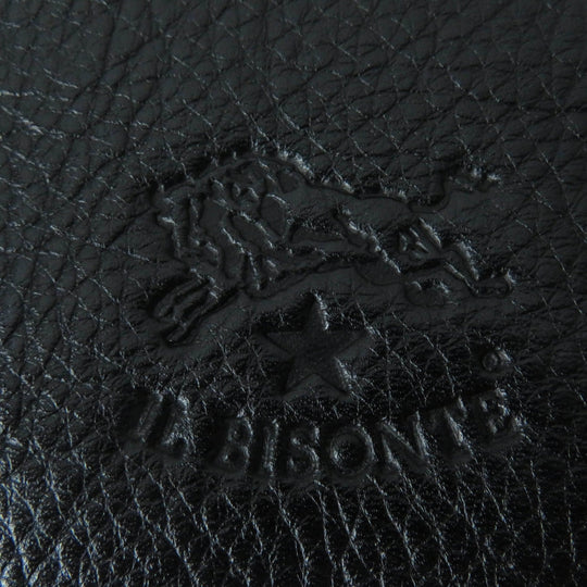 IL BISONTE Handbag leather black Women Used Authentic