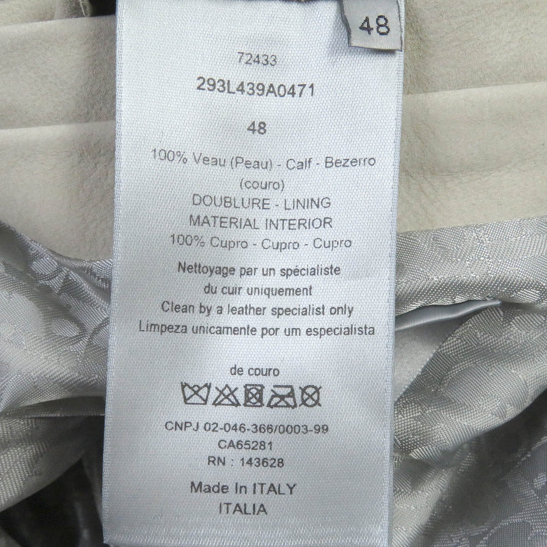 Dior HOMME leather jacket 293L439A0471 Outer: 100% leather, Lining: 100% cupra light beige mens 48 Used Authentic