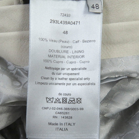 Dior HOMME leather jacket 293L439A0471 Outer: 100% leather, Lining: 100% cupra light beige mens 48 Used Authentic