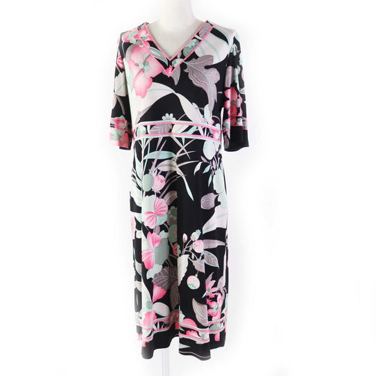 LEONARD FASHION one piece 0150506 Outer material: 65% acetate, Outer material: 35% polyester Multi Women XL Used Authentic