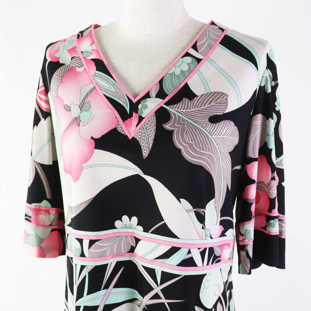 LEONARD FASHION one piece 0150506 Outer material: 65% acetate, Outer material: 35% polyester Multi Women XL Used Authentic