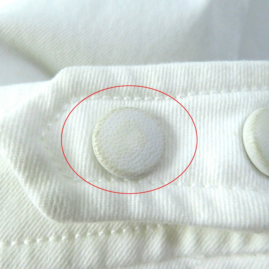 HERMES Denim pants Main: 98% cotton, Main: 2% polyurethane, Part: sheep leather white Women 34 Used Authentic