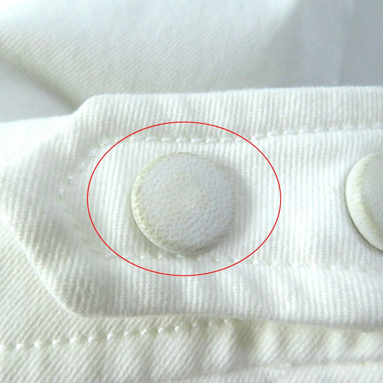 HERMES Denim pants Main: 98% cotton, Main: 2% polyurethane, Part: sheep leather white Women 34 Used Authentic
