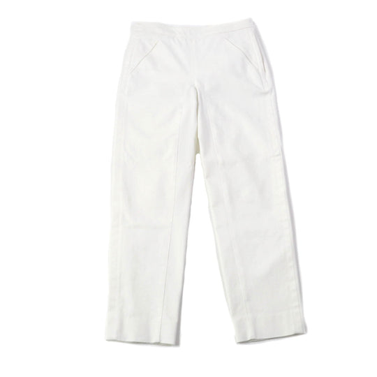 HERMES Denim pants Main: 98% cotton, Main: 2% polyurethane, Part: sheep leather white Women 34 Used Authentic