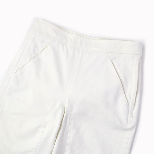 HERMES Denim pants Main: 98% cotton, Main: 2% polyurethane, Part: sheep leather white Women 34 Used Authentic
