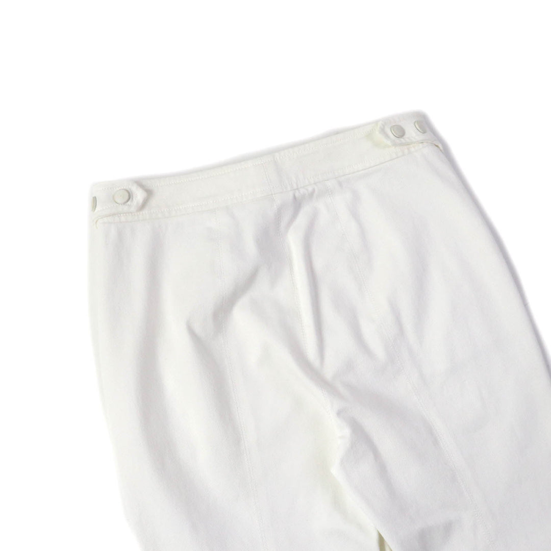 HERMES Denim pants Main: 98% cotton, Main: 2% polyurethane, Part: sheep leather white Women 34 Used Authentic