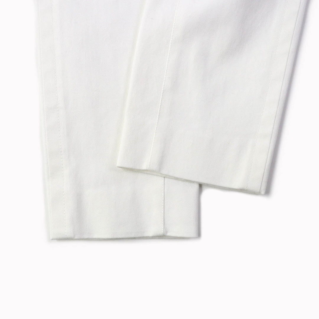HERMES Denim pants Main: 98% cotton, Main: 2% polyurethane, Part: sheep leather white Women 34 Used Authentic