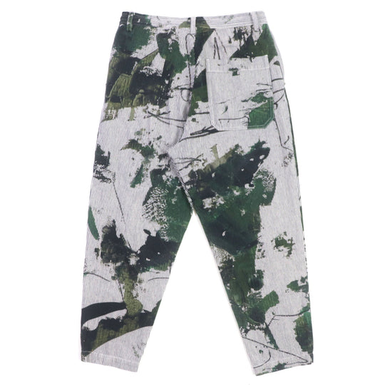 Y's Pants YZ-P16-028 Main: 100% cotton Navy green Hickory Abstrikt Paint mens 1 Used Authentic