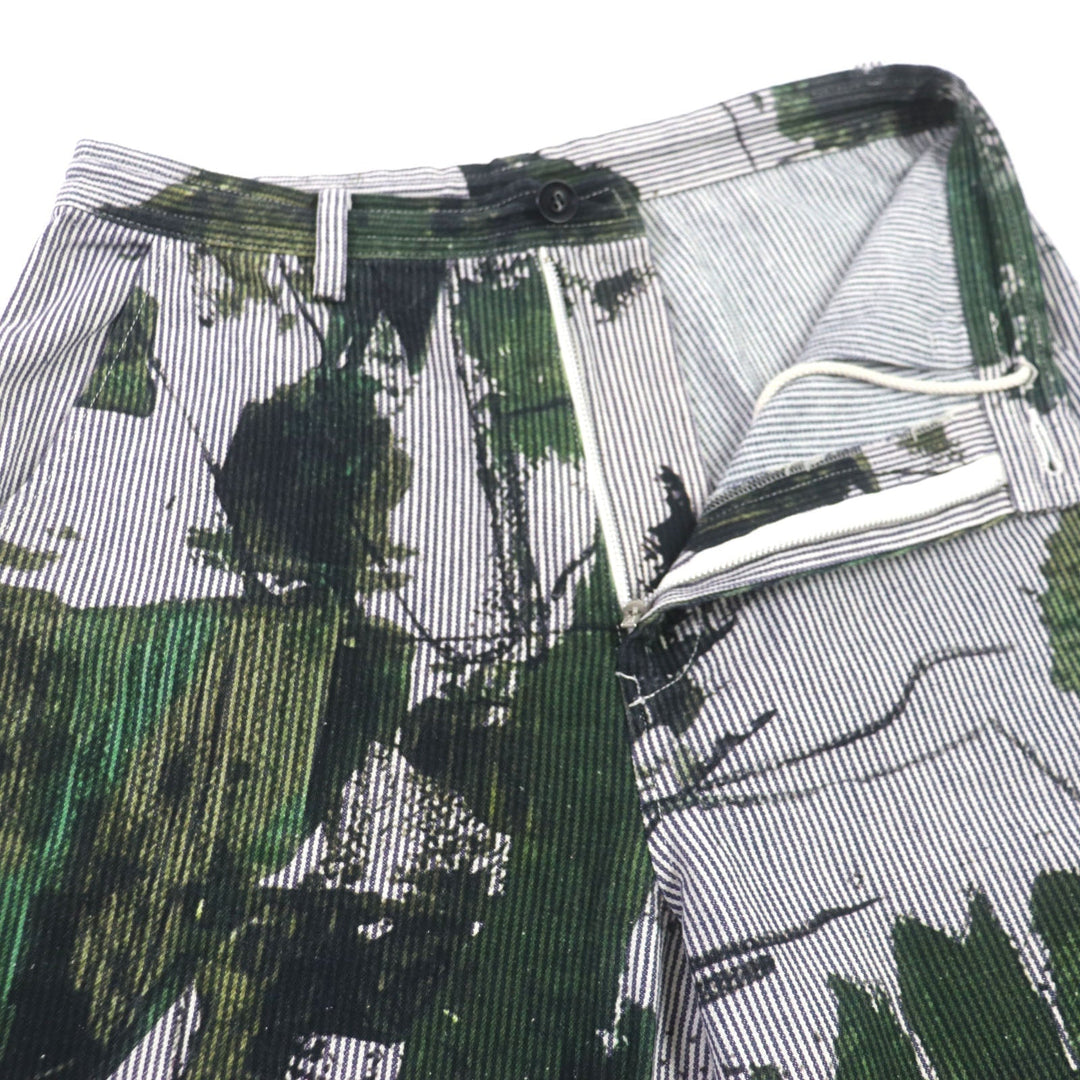 Y's Pants YZ-P16-028 Main: 100% cotton Navy green Hickory Abstrikt Paint mens 1 Used Authentic