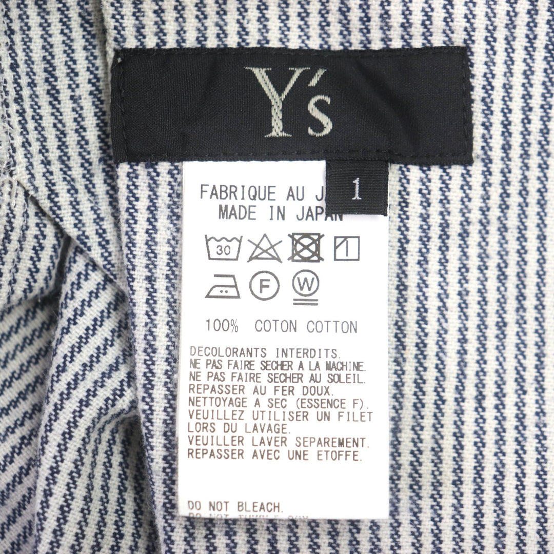 Y's Pants YZ-P16-028 Main: 100% cotton Navy green Hickory Abstrikt Paint mens 1 Used Authentic