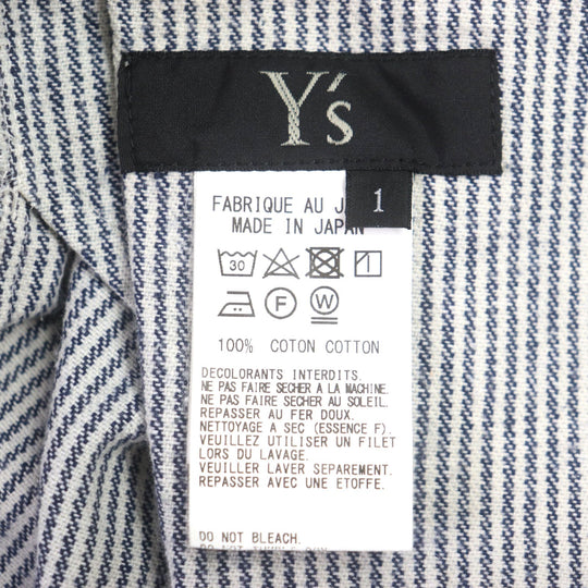 Y's Pants YZ-P16-028 Main: 100% cotton Navy green Hickory Abstrikt Paint mens 1 Used Authentic