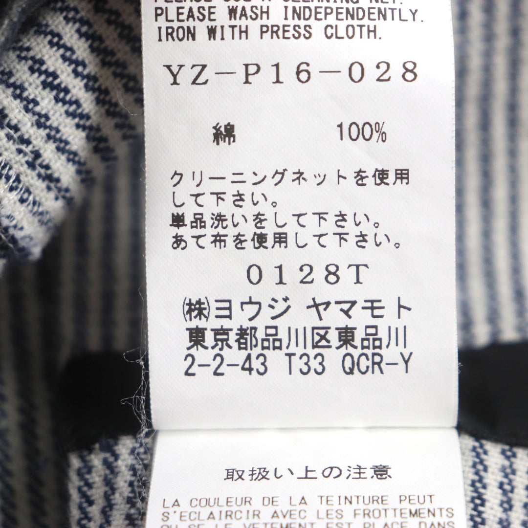 Y's Pants YZ-P16-028 Main: 100% cotton Navy green Hickory Abstrikt Paint mens 1 Used Authentic