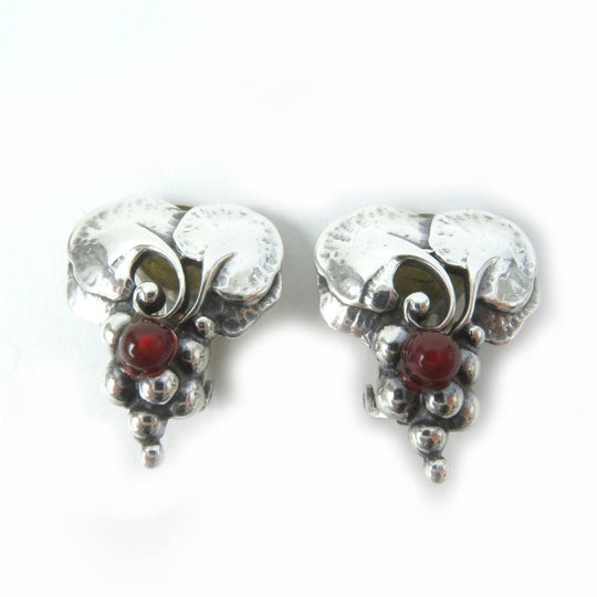 Georg Jensen Earring Main: SV925, Part: Carnelian Silver Red 1996 Earring Women Used Authentic