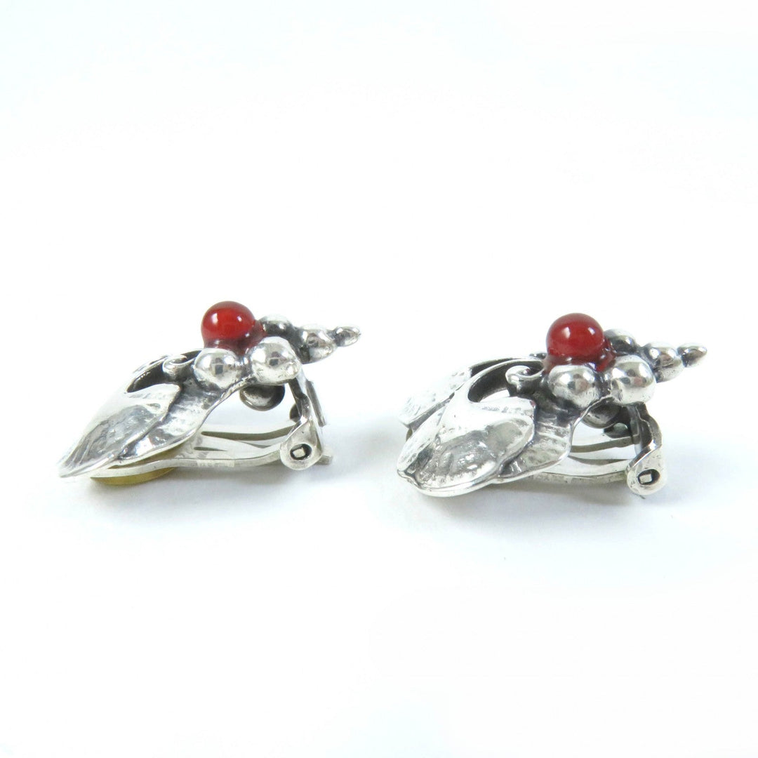 Georg Jensen Earring Main: SV925, Part: Carnelian Silver Red 1996 Earring Women Used Authentic