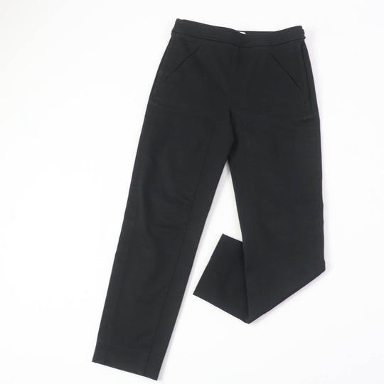 HERMES skinny pants Main: 98% cotton, Main: 2% polyurethane, Part: leather black Women 34 Used Authentic