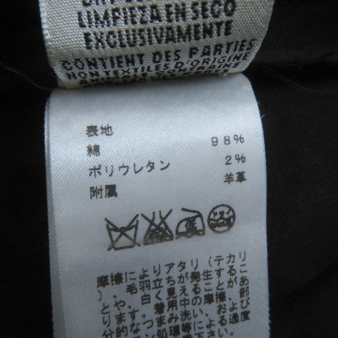 HERMES skinny pants Main: 98% cotton, Main: 2% polyurethane, Part: leather black Women 34 Used Authentic