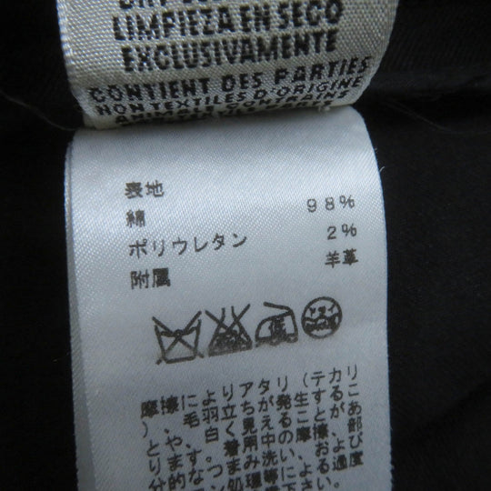 HERMES skinny pants Main: 98% cotton, Main: 2% polyurethane, Part: leather black Women 34 Used Authentic