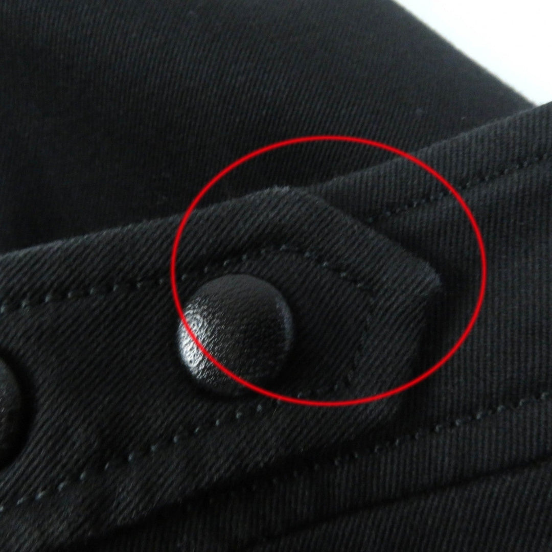HERMES skinny pants Main: 98% cotton, Main: 2% polyurethane, Part: leather black Women 34 Used Authentic