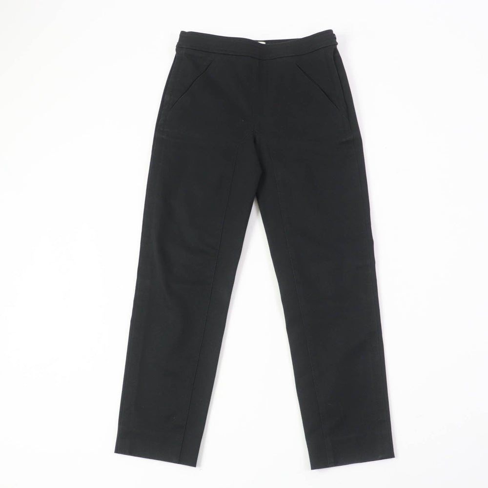 HERMES skinny pants Main: 98% cotton, Main: 2% polyurethane, Part: leather black Women 34 Used Authentic