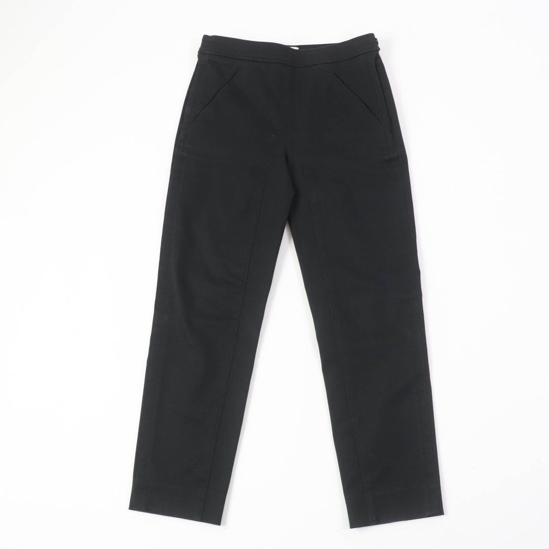 HERMES skinny pants Main: 98% cotton, Main: 2% polyurethane, Part: leather black Women 34 Used Authentic
