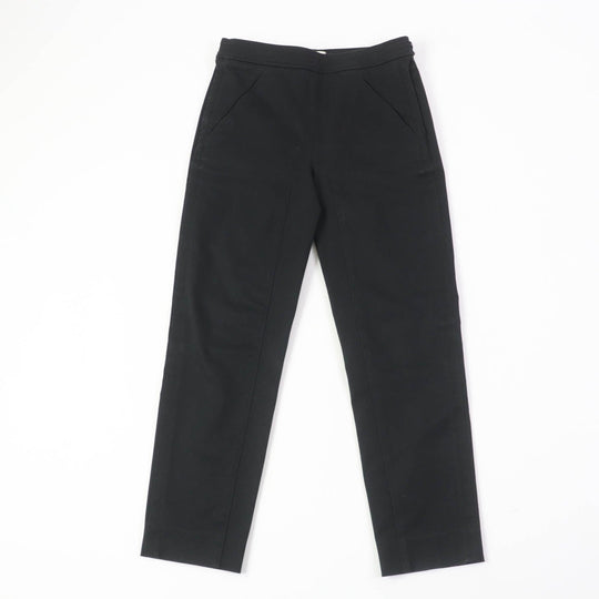 HERMES skinny pants Main: 98% cotton, Main: 2% polyurethane, Part: leather black Women 34 Used Authentic