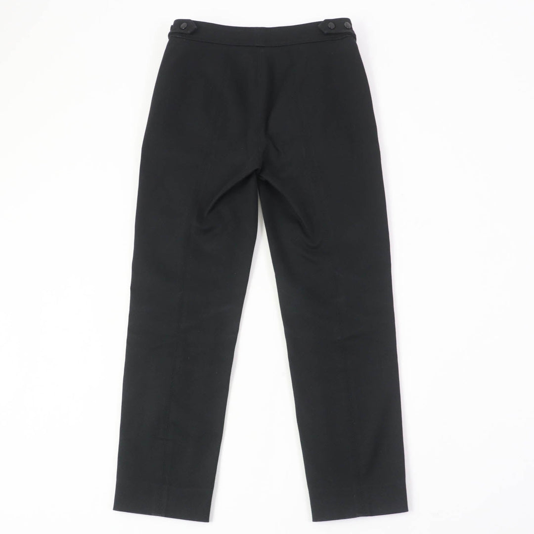 HERMES skinny pants Main: 98% cotton, Main: 2% polyurethane, Part: leather black Women 34 Used Authentic