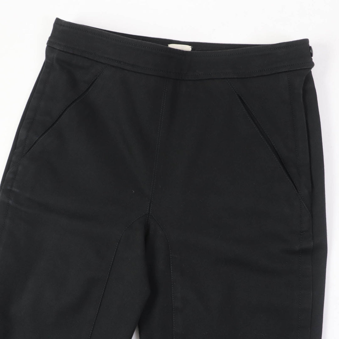 HERMES skinny pants Main: 98% cotton, Main: 2% polyurethane, Part: leather black Women 34 Used Authentic