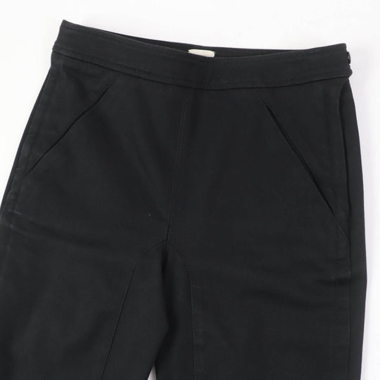 HERMES skinny pants Main: 98% cotton, Main: 2% polyurethane, Part: leather black Women 34 Used Authentic