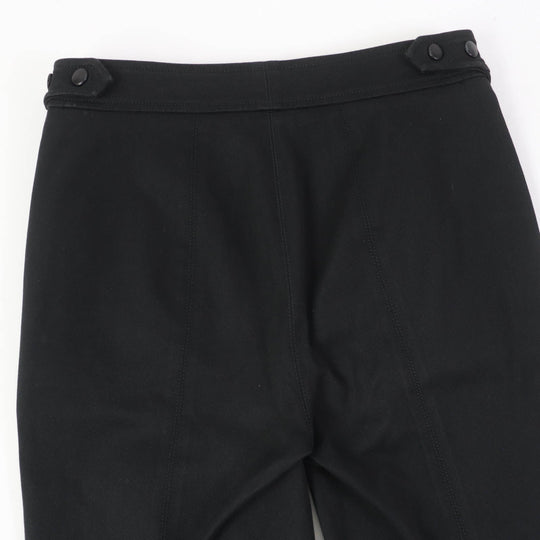 HERMES skinny pants Main: 98% cotton, Main: 2% polyurethane, Part: leather black Women 34 Used Authentic