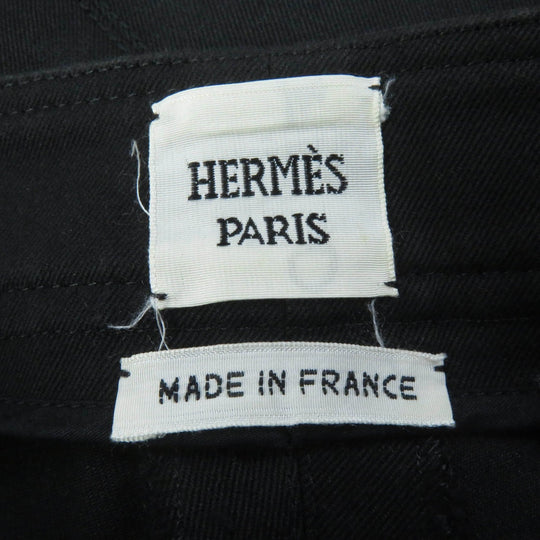 HERMES skinny pants Main: 98% cotton, Main: 2% polyurethane, Part: leather black Women 34 Used Authentic