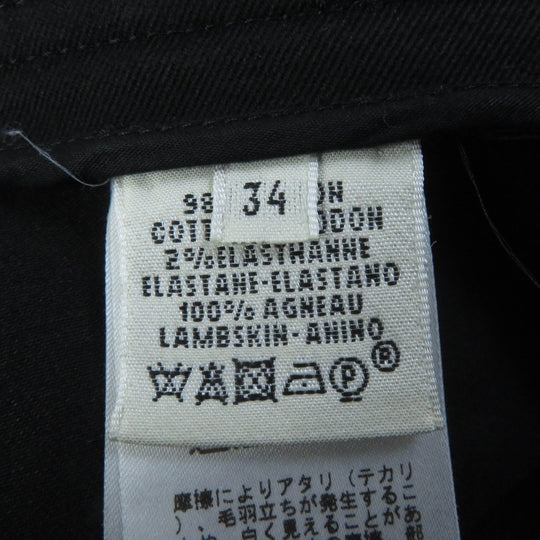 HERMES skinny pants Main: 98% cotton, Main: 2% polyurethane, Part: leather black Women 34 Used Authentic