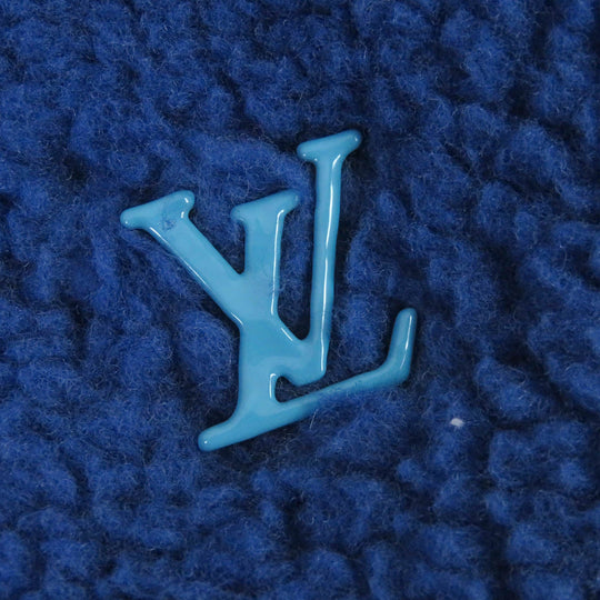 LOUIS VUITTON Blouson Outer: 53% polyester, Outer: 47% acrylic, Lining: 100% cotton, Part: 100% wool blue mens L Used Authentic