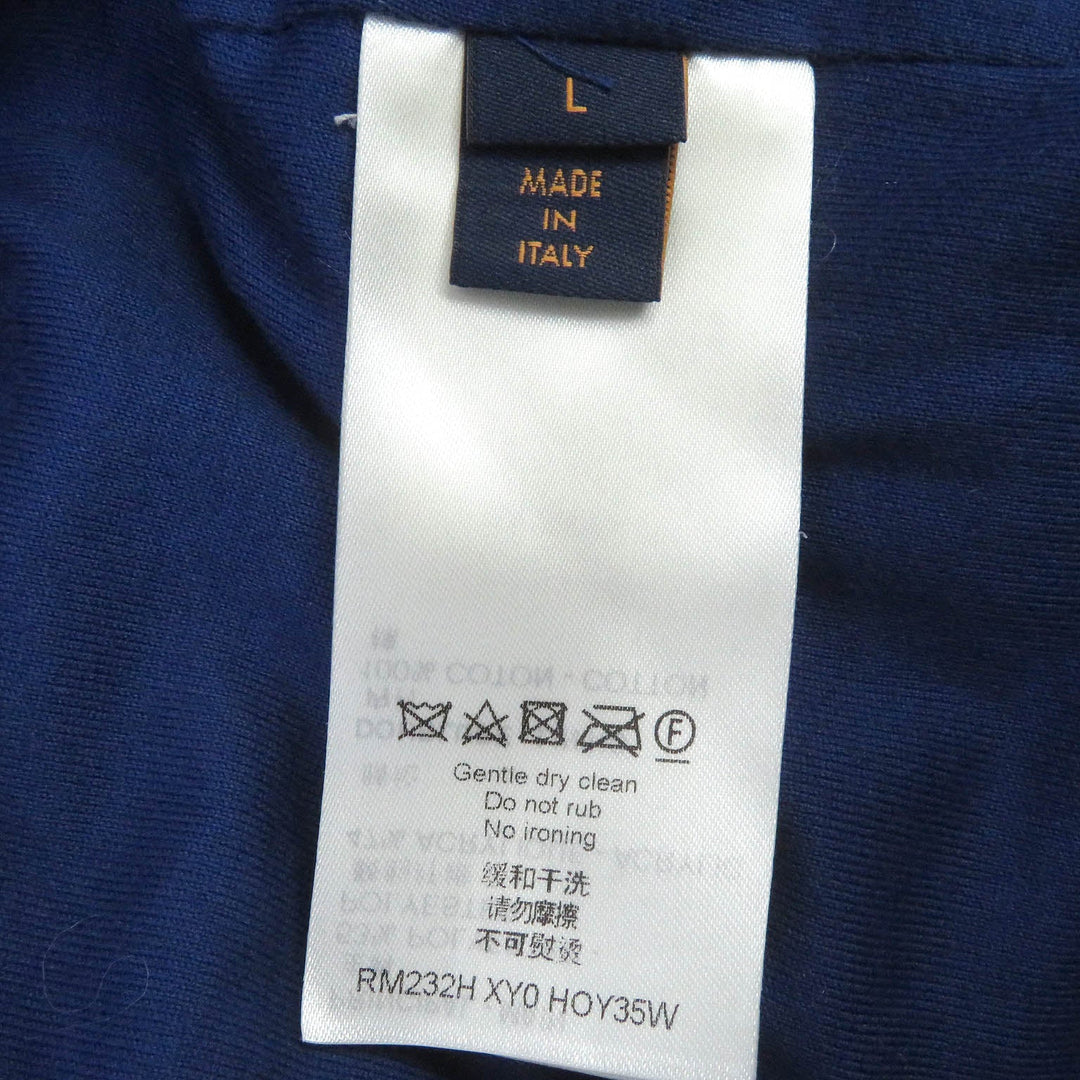 LOUIS VUITTON Blouson Outer: 53% polyester, Outer: 47% acrylic, Lining: 100% cotton, Part: 100% wool blue mens L Used Authentic