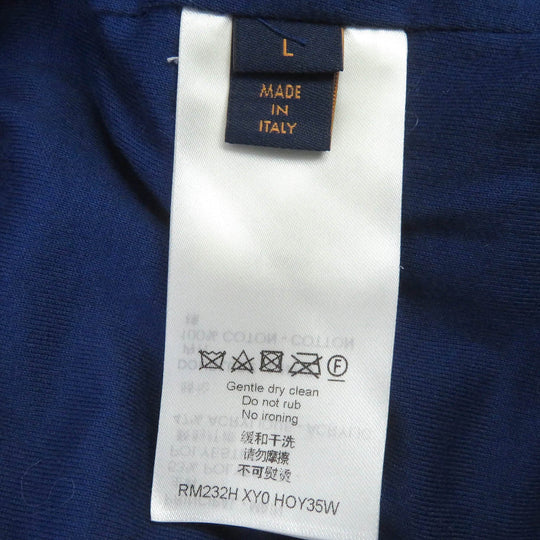 LOUIS VUITTON Blouson Outer: 53% polyester, Outer: 47% acrylic, Lining: 100% cotton, Part: 100% wool blue mens L Used Authentic