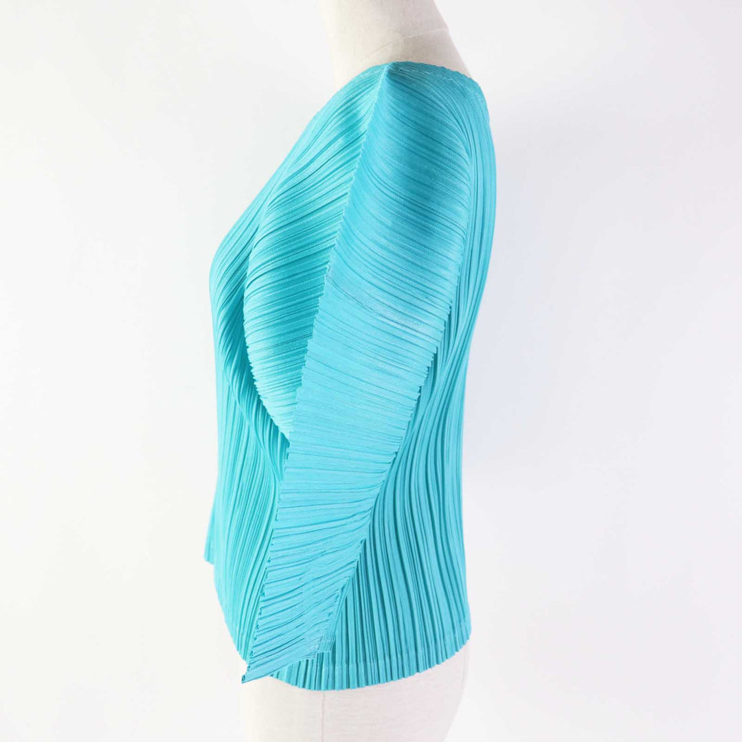 ISSEY MIYAKE Cut PP51-JK164 Outer material: Polyester 100% Turquoise type Women 3 Used Authentic