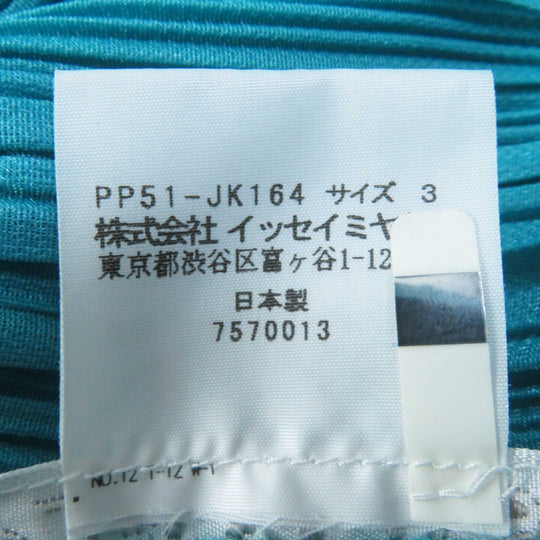 ISSEY MIYAKE Cut PP51-JK164 Outer material: Polyester 100% Turquoise type Women 3 Used Authentic