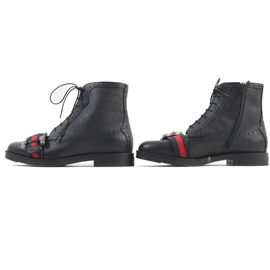 GUCCI boots 496250 Main: Leather black mens 7 Used Authentic